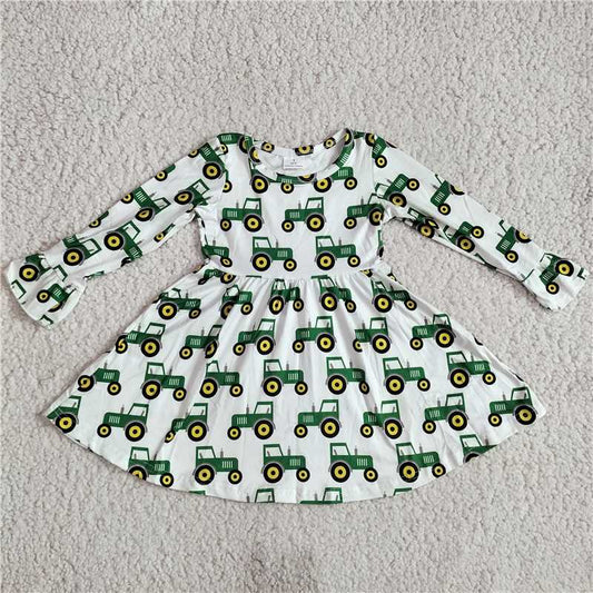 10.4 RTS NO MOQ（In stock） G2-24= Baby Girls Winter Dress Green long-sleeved dress