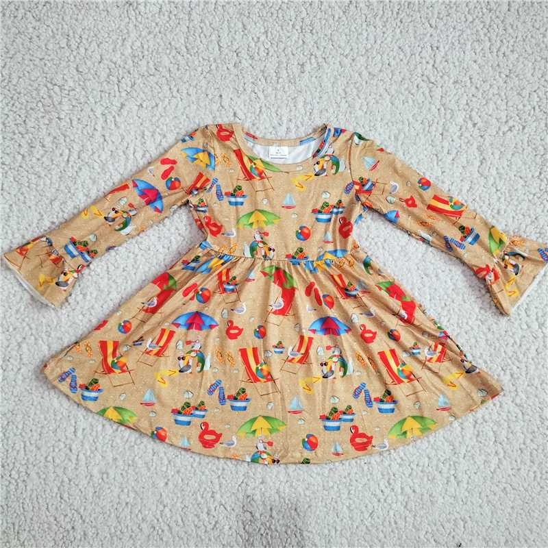 10.10 RTS NO MOQ（In stock）G2-24*'] Baby Girls Winter Dress Lounge Slippers Beach Long Sleeve Dress