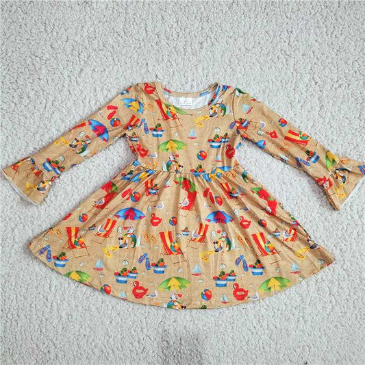 10.10 RTS NO MOQ（In stock）G2-24*'] Baby Girls Winter Dress Lounge Slippers Beach Long Sleeve Dress