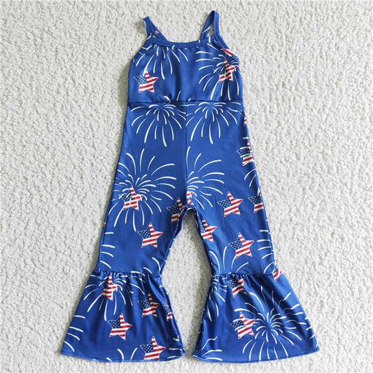 SR0056  Baby girls 4th of July Jumpsuits 3