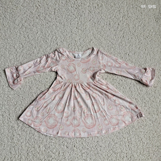 9.27 RTS NO MOQ（In stock）G4-12-9* Baby Girls Winter Dress Light orange pink long-sleeved dress