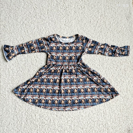 10.1 RTS NO MOQ（In stock）G2-24-5*- Baby Girls Winter Dress Bullring men's long sleeve dress