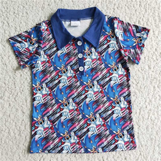 BT0027 Baby Boys cartoon blue shirts
