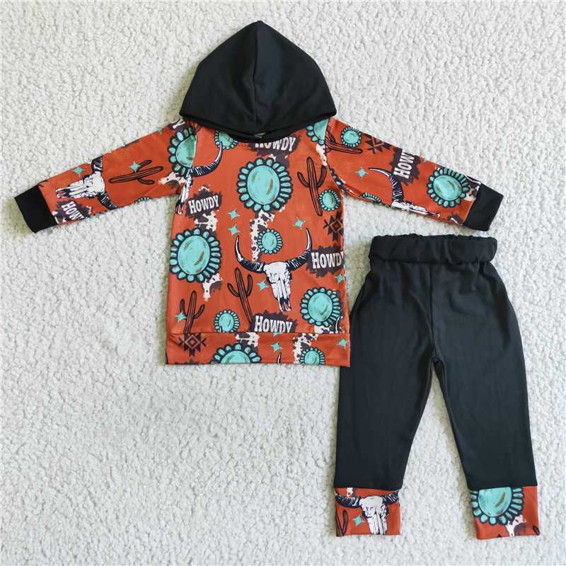 BLP0031 Boys' Bullhead Gem Hooded Long Sleeve Pants Set