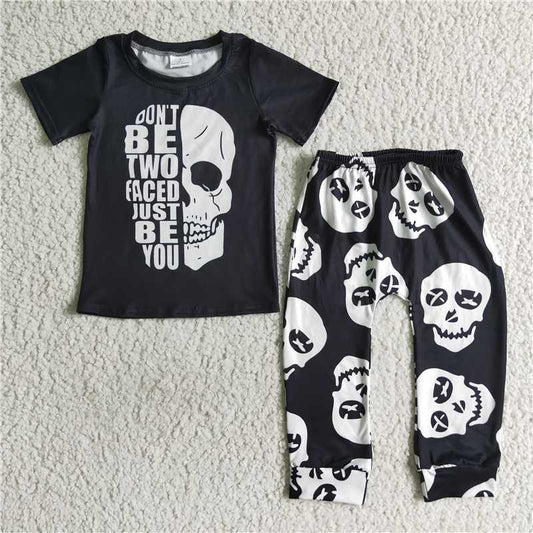 BSPO0016 Baby boys Just be you Halloween black pants sets