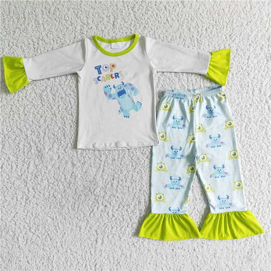 GLP0154Monster sleepwear baby girls fall pajamas