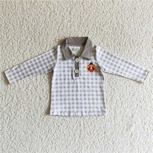 BT0038 Baby kids Long sleeve turkey shirts