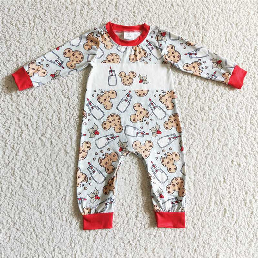 RTS LR0201 Boys Milk Mickey Cookie Long Sleeve Onesie
