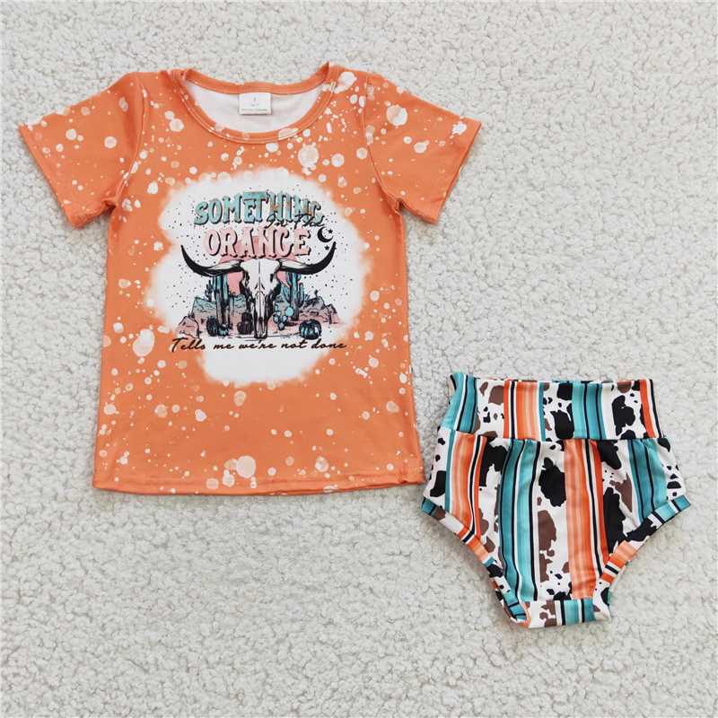 GBO0069  Baby Todder Something Orange Western Bummie Sets