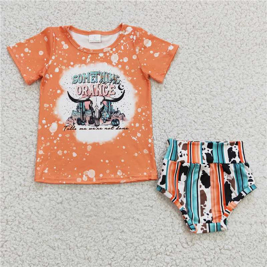 GBO0069  Baby Todder Something Orange Western Bummie Sets
