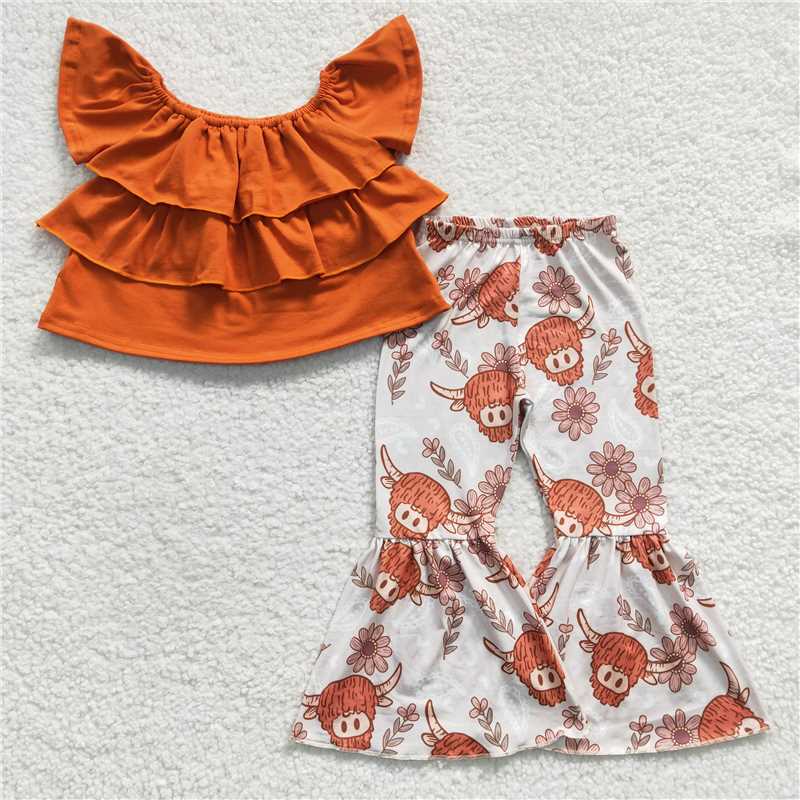 GSPO0464 Girls' Alpine cowberry brown one-shoulder trouser suit
