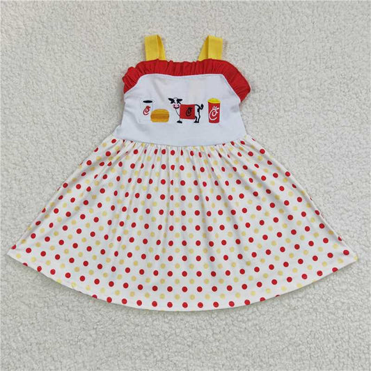 GSD0203  Baby Girls Cow Milk Knee Length Dresses