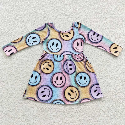 GLD0200  Baby Girls Smile Knee Length Dresses