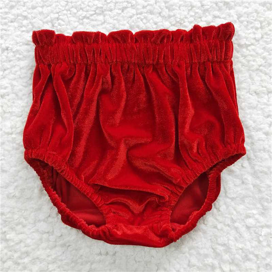 SS0103 Baby Girls Red Velvet Bummies Bottoms