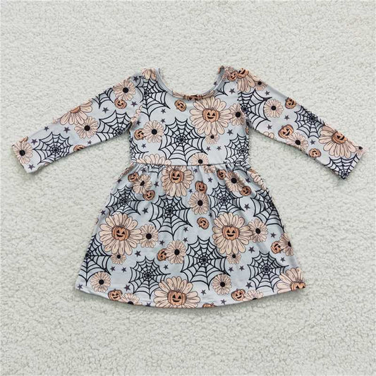 GLD0195  Baby Girls Halloween Flowers Pumpkin Dresses
