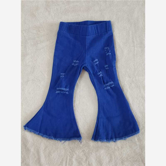 C13-6-1 Baby Girls Blue Color Bell Denim Jeans Pants