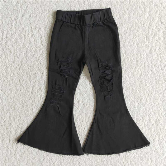 C8-2 Denim black bell pants Jeans