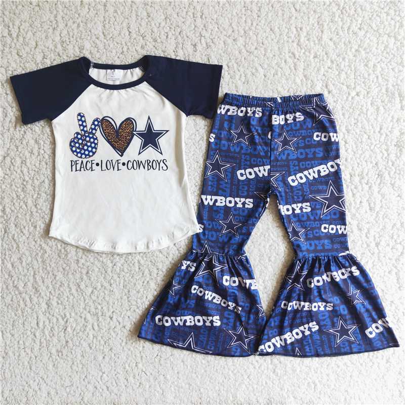 A1-12 Blue hand gesture heart star short-sleeved pants