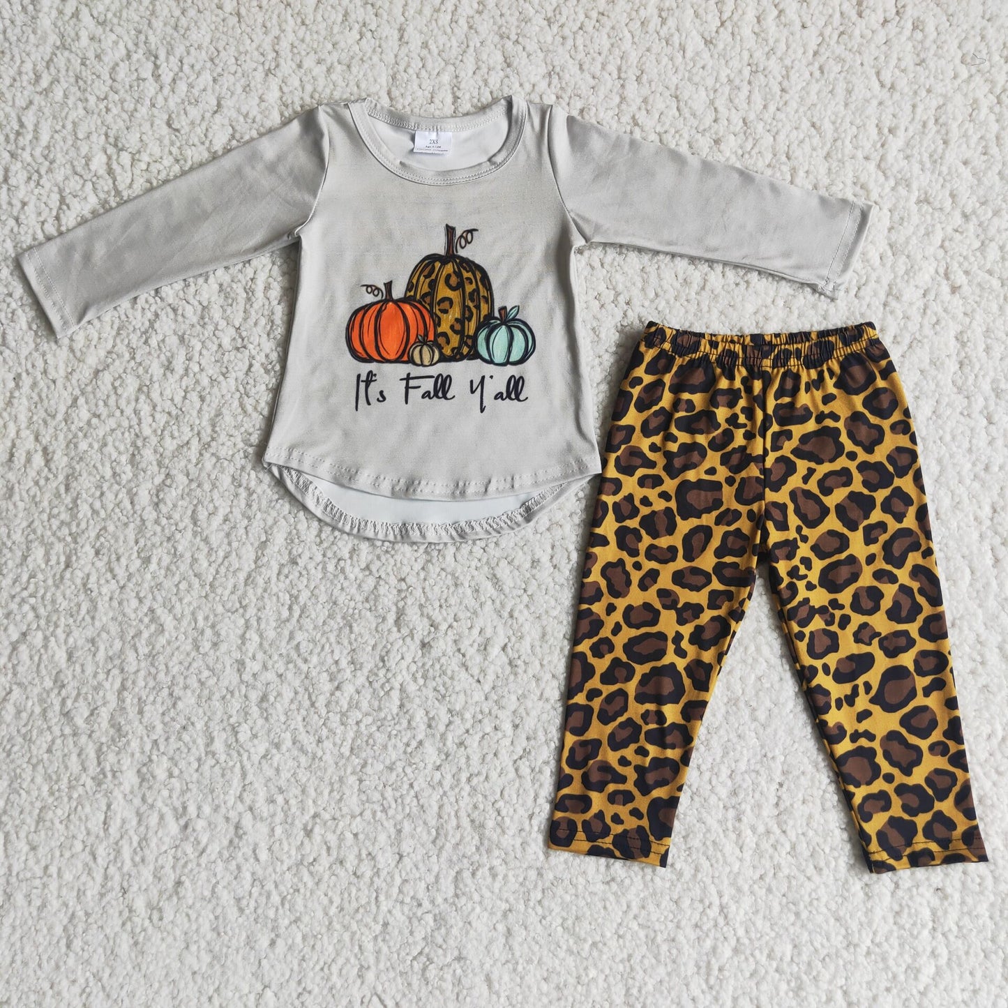 6 A26-1Girl Pumpkin Leopard Long Pants Outfit