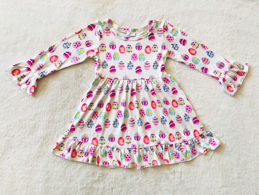 10.11 RTS NO MOQ（In stock）G3-8-4**] Baby Girls Winter Dress Colorful oval rabbit long-sleeved dress