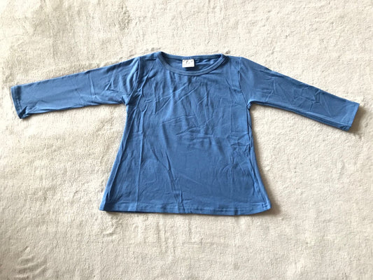 10.14 RTS NO MOQ （In stock）G2-16-8''. Baby Boys Long Sleeve Top Blue long-sleeved top