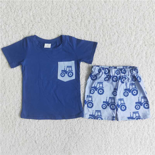 C12-4  Dark Blue tractor boy soft set