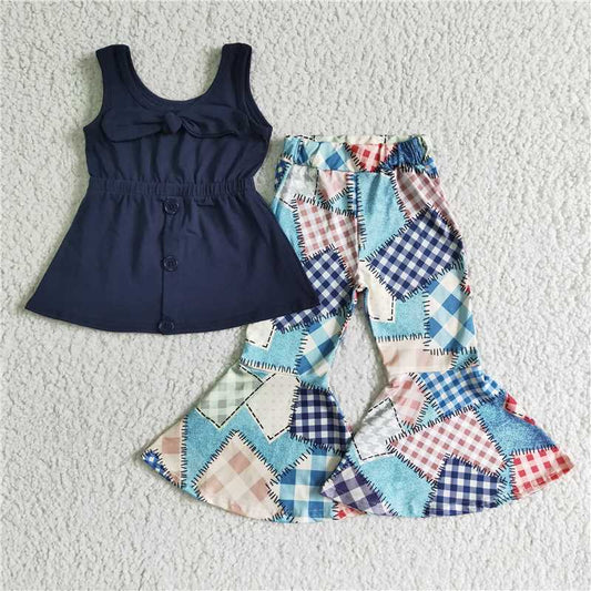 D9-30  Navy patchwork bell set