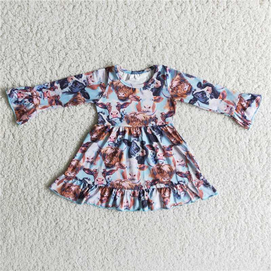 6 A14-14  Cow heifer long sleeve dresses