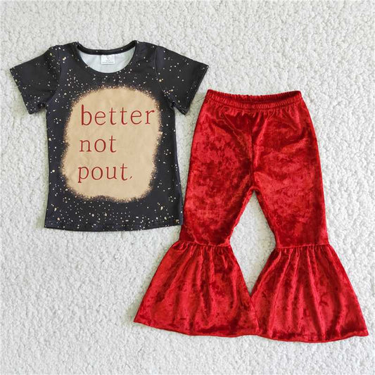 D2-19 Better not Pout velvet pants sets