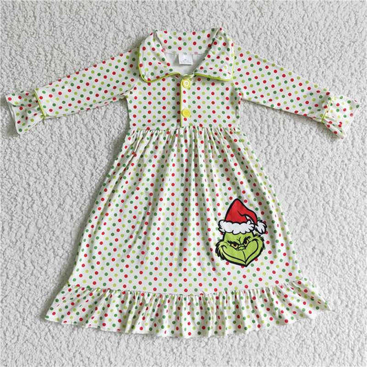 6 B3-23  Girls grin Dots Gowns