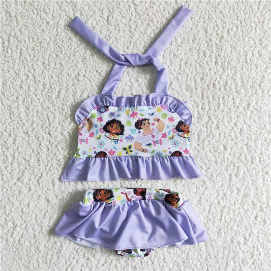 S0006   Baby Girls cartoon magic 2pcs swimsuits