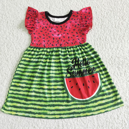 GSD0034 Girls' flying sleeves watermelon skirt