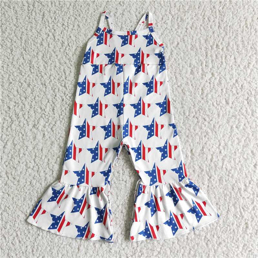 SR0057  Baby girls 4th of July Jumpsuits 2