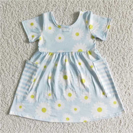 GSD0096 Girls' Daisy Short Sleeve Pocket Dress