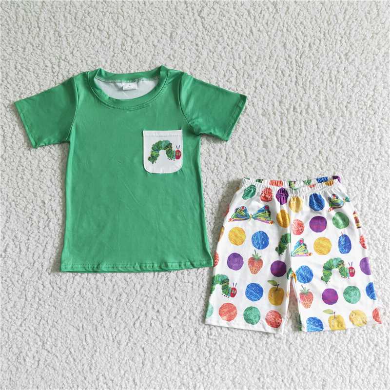 Boys and Girls Caterpillar Bandage Summer Mixed Outfit