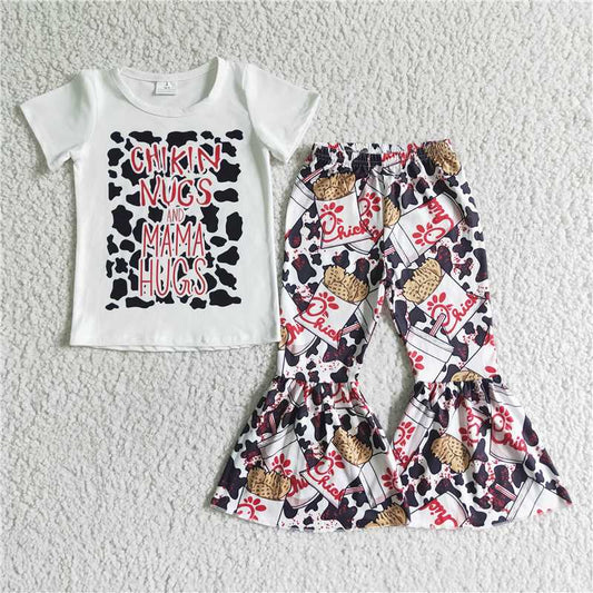 GSPO0074 Girls chick fil a short-sleeved trousers suit