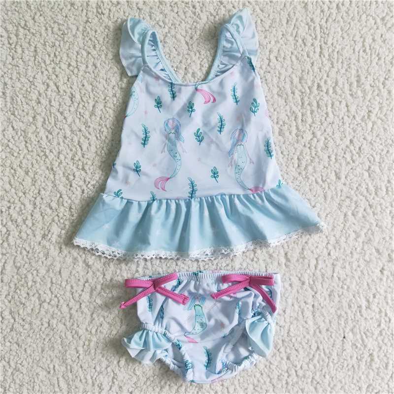 S0028  Baby Girls sea horse summer swimsuits