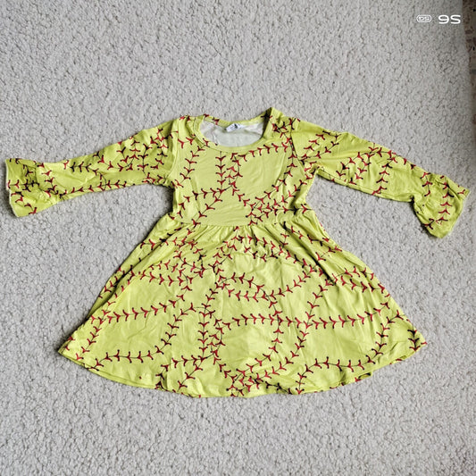 10.1 RTS NO MOQ（In stock）G2-20-3,' Baby Girls Winter Dress Red branches yellow long-sleeved skirt