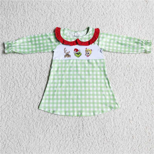 GLD0009  Baby girls Christmas santa knee length dresses