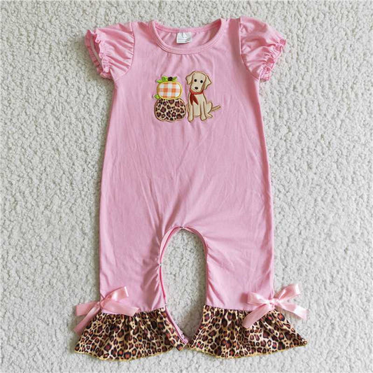 SR0068 Baby girls Halloween boo floral rompers