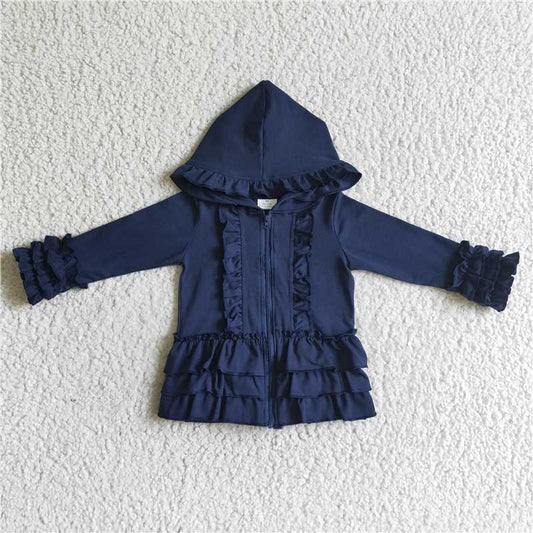 GT0013  Baby girls ruffle navy jackets cardigans