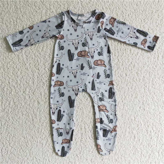 RTS LR0153 Bull head cactus hat long sleeve jumpsuit