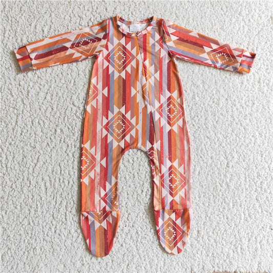 RTS LR0168 Colorful striped geometric long-sleeved jumpsuit