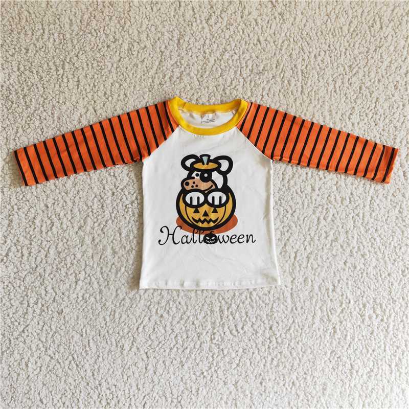 BT0054 Baby boys Halloween pumpkin shirts