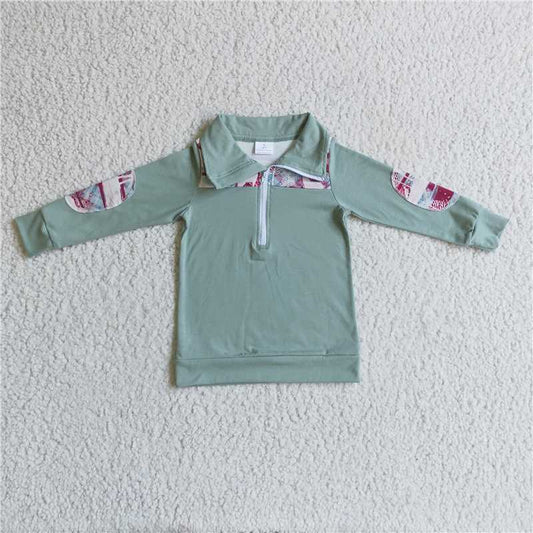 BT0086 Baby boys western Christmas reindeer pullover Tops