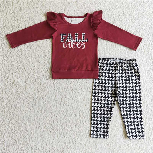GLP0256Fall vibes shirt leggings girls clothing set