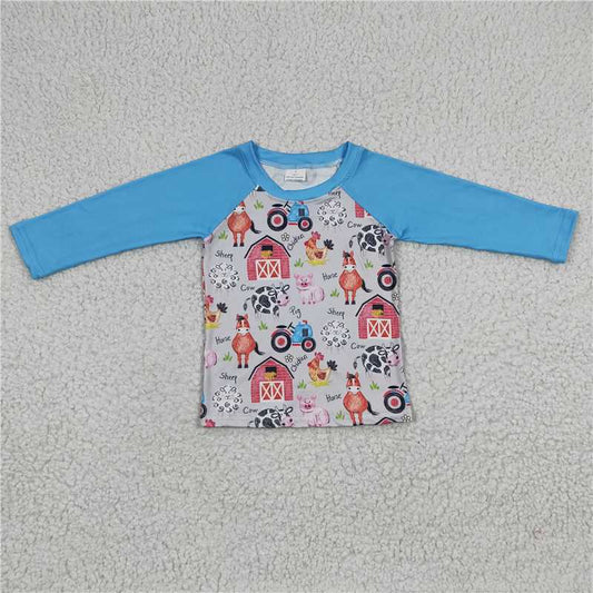BT0110 Baby Boys Farm Long Sleeve T-Shirts Tops