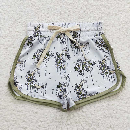 SS0084  Baby Girls Western Flowers Sports Summer Shorts