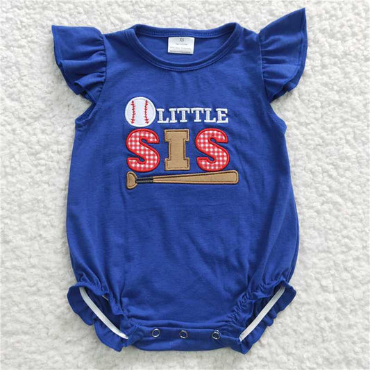 SR0290  Baby Girls Little Bister Baseball Rompers