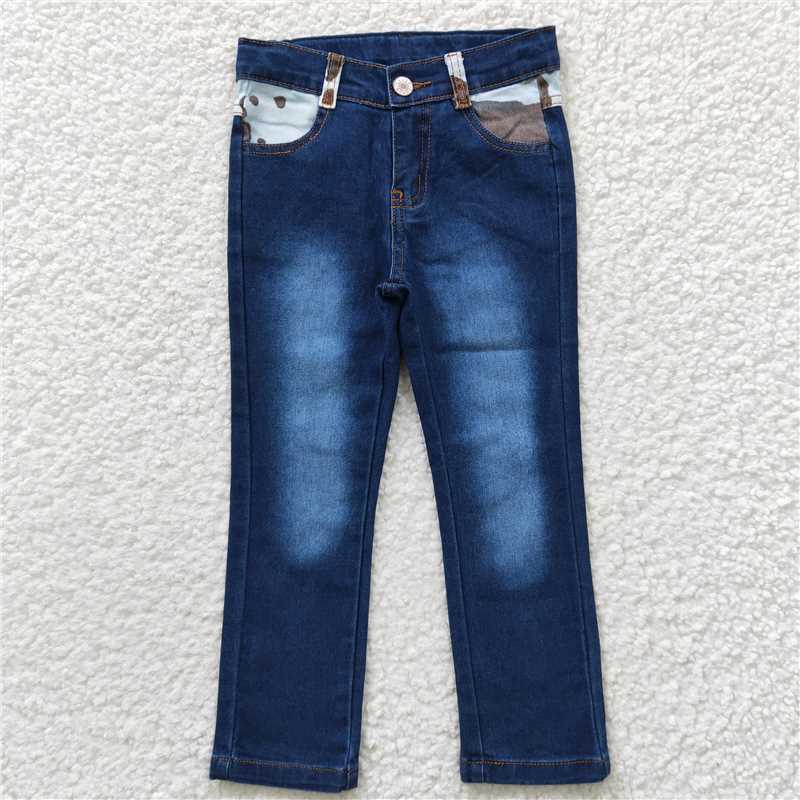 P0075 Baby Girls Cow Denim Legging Pants